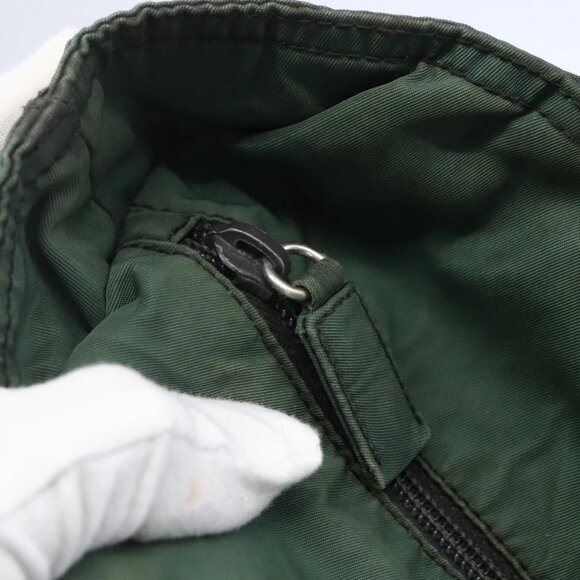 PRADA Tote Bag Nylon Khaki Silver Auth bs31174 - Picture 9 of 16